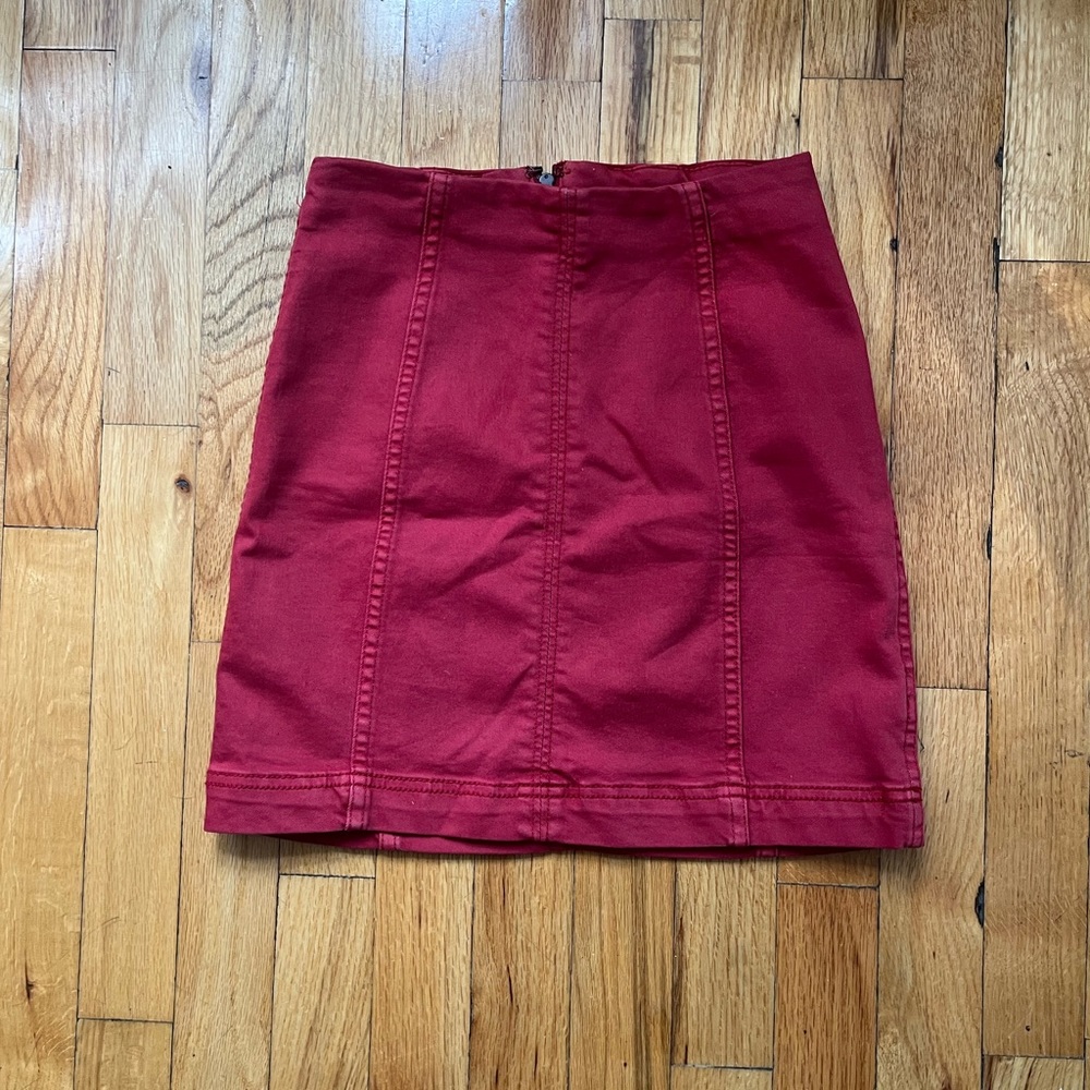 Free people red modern femme mini skirt size 0